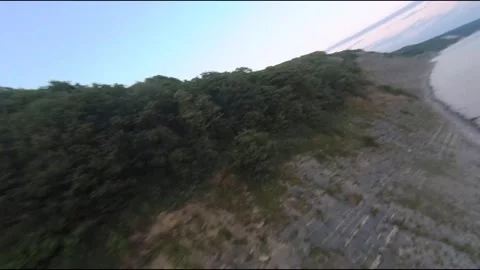 FPV drone flight in the mountains overgrown Stock Footage 206376806