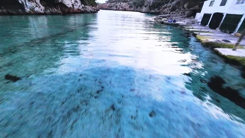 FPV Drone Flight Over Cala Pi Bay and Coastline, Mallorca Video stock 304680076