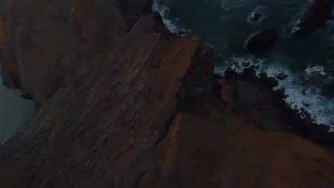 Fpv drone flight over the canyon in the sea Stock Footage 168617526