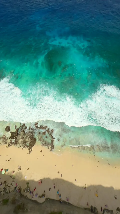 FPV Drone Flight Over Scenic Diamond Beach On Nusa Penida Island, Bali Indonesia Stock Footage 306517224