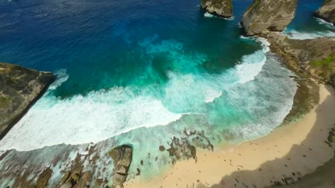 FPV Drone Flight Over Scenic Diamond Beach On Nusa Penida Island, Bali Indonesia Stock Footage 306519918