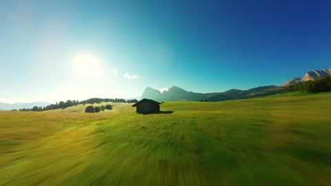 FPV Drone Flight Over Seiser Alm in Italy at Sunrise Video stock 305800000