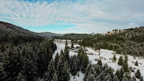 FPV Drone Flight over the Snowy Mountains of Romania 動画素材 264810823
