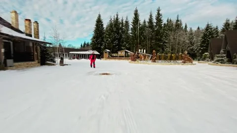 FPV Drone Flight over the Snowy Mountains of Romania 動画素材 264811263