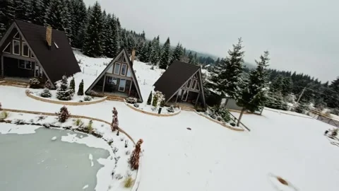 FPV Drone Flight over the Snowy Mountains of Romania 動画素材 264813101