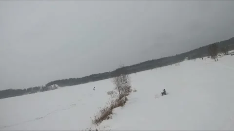 Fpv drone flight in a snowy forest Stock Footage 171155621