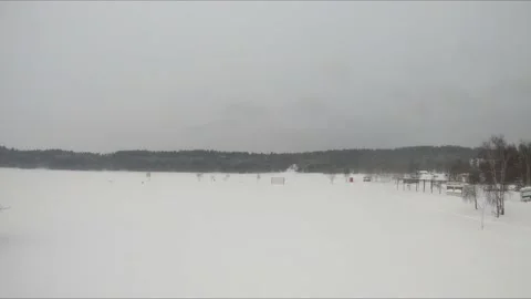 Fpv drone flight in a snowy forest Stock Footage 171155859