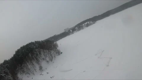 Fpv drone flight in a snowy forest Stock Footage 171156212