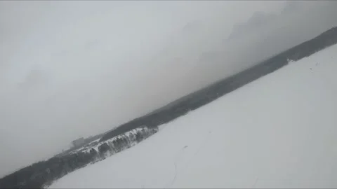 Fpv drone flight in a snowy forest Stock Footage 171161204