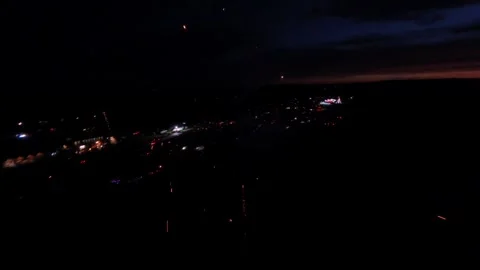 FPV Drone Flight Through Fireworks at Night Video stock 305804885