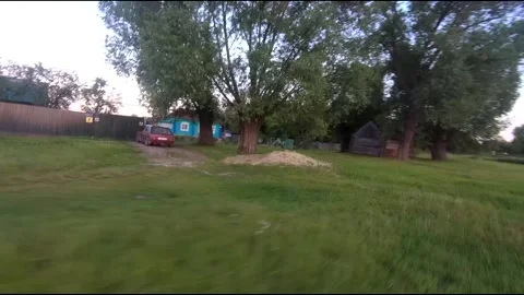 Fpv drone flight in village Stock Footage 208647886