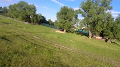 Fpv drone flight in village Stock Footage 208648759