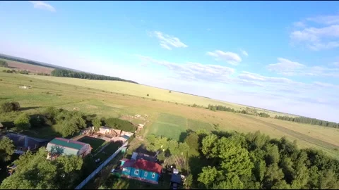 Fpv drone flight in village Stock Footage 208650022