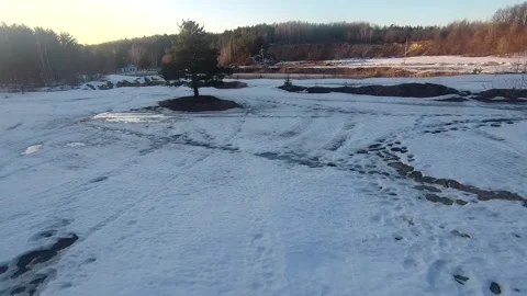 Fpv drone flight in the winter forest Stock Footage 173379221