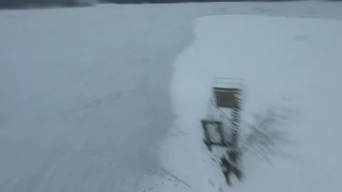 Fpv drone flight in the winter forest Stock Footage 231125602