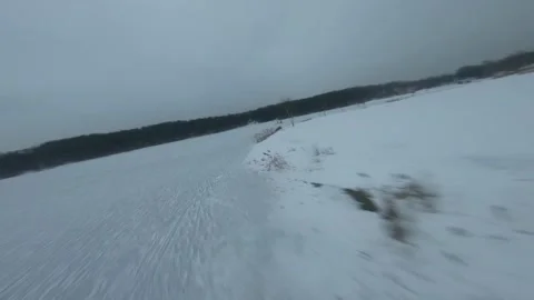Fpv drone flight in the winter forest Stock Footage 231126088