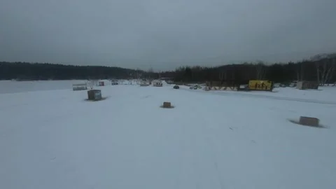 Fpv drone flight in the winter forest Stock Footage 231127145