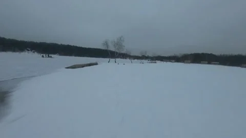 Fpv drone flight in the winter forest Stock Footage 231127167