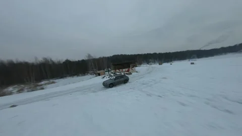 Fpv drone flight in the winter forest Stock Footage 231129994