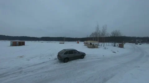 Fpv drone flight in the winter forest Stock Footage 231130017