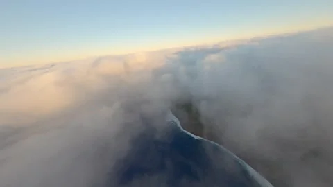 FPV drone flying above the clouds along the coast of Madeira Island, Portugal Stock Footage 253555678
