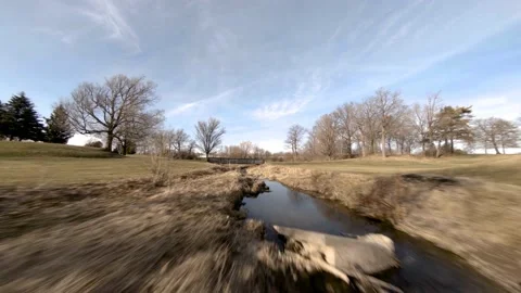 FPV Drone Flying Close To A Stream Stock Footage 151494956