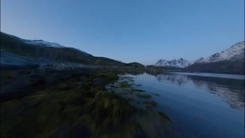 FPV Drone Flying Low Over the Water in Norway 스톡 동영상 308729168