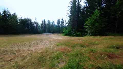 FPV Drone Flying Low Towards Wooden Platform (Color Graded) Stock Footage 246301308