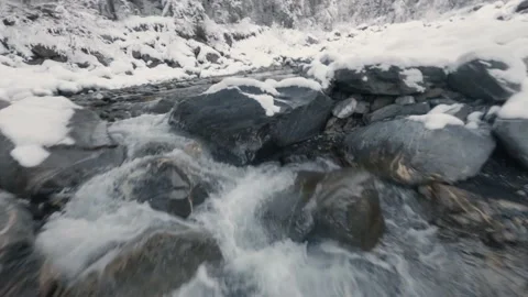 FPV Drone Flying Over Stream And Bridge Near Cascade du Rouget In France Stock Footage 147610334