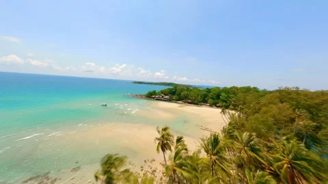 FPV drone flying over tropical coastline in Thailand. Stock Footage 248844962