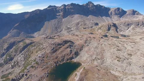 FPV drone flying really high in the mountains and falling down to glaciar lake Stock Footage 169280530