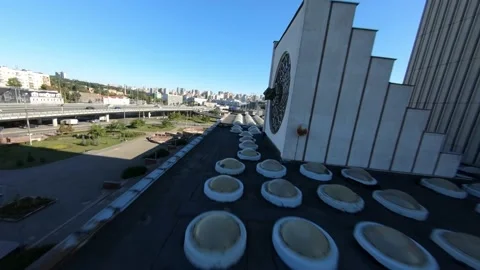 Fpv drone footage. Fly over Vernadsky National Library Of Ukraine. Ukraine, Kyiv Stock-Footage 166302929