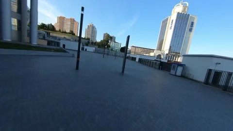 FPV drone footage. Fly over National Sports Complex Olympiyskiy near Troitska Stock-Footage 166304877