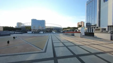 FPV drone footage. Fly over National Sports Complex Olympiyskiy near Troitska Stock-Footage 166305448