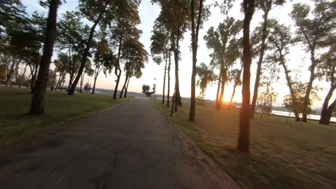 FPV drone footage. Fly over Kyiv Founders Monument at sunrise. Ukraine, Kyiv - Stock-Footage 166322930