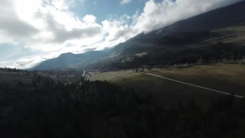 FPV drone high speed flying above the trees, British Columbia, Canada Video stock 263613794