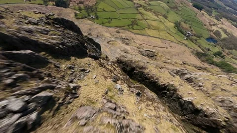 FPV Drone - Mountain Dive - The Lake District, UK - 4K - Stabilised Stock Footage 175237677