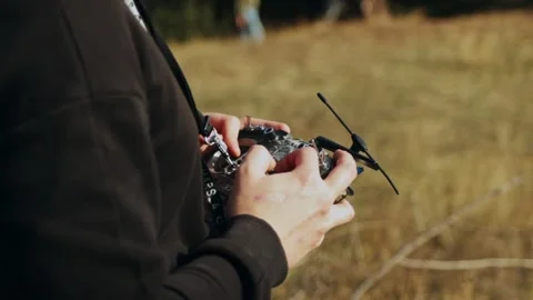 FPV Drone Pilot Control Stock Footage 252367341