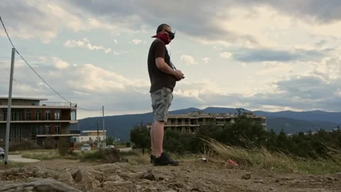 FPV Drone Pilot Launching Racing Quadcopter Stock Footage 252575163