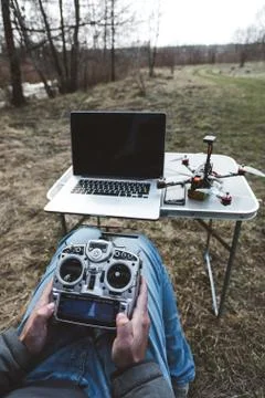 Fpv drone pilot. Stock Photos