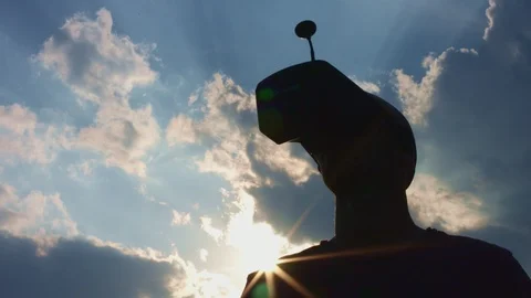 FPV Drone Pilot With VR Headset Stock Footage 95852651