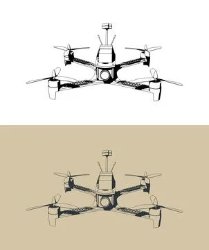 FPV drone quadcopter Stock Illustration