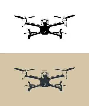 FPV drone quadcopter illustrations Stock Illustration