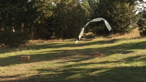 FPV Drone Racing in Natural Setting Stock Footage 252367981