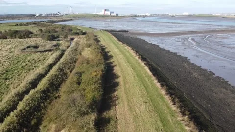  FPV drone river side road Stock Footage 169107138