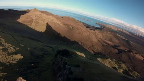 FPV Drone rock diving in amazing Scottish landscape drone aerial 4K Stock Footage 104576986