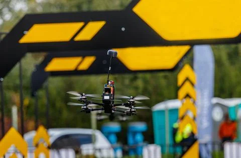 FPV drone training flights Stock Photos