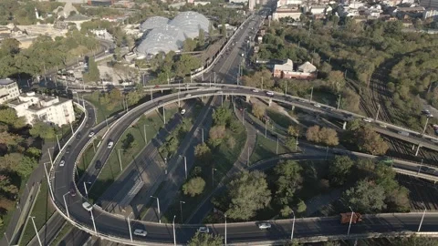 FPV drone video over the busy city Stock Footage 241038877