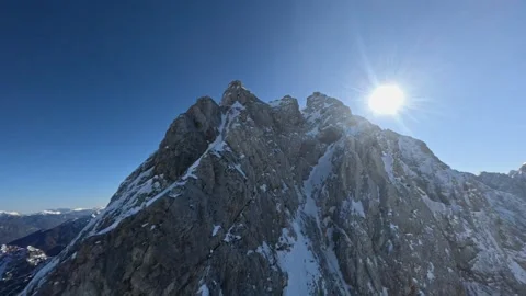 FPV Drone Weaving Through Snowy Alps, 4K Stock Footage 321152621