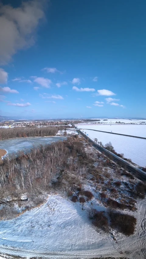 FPV Drone Winter Wilderness Flight Stock Footage 327267961
